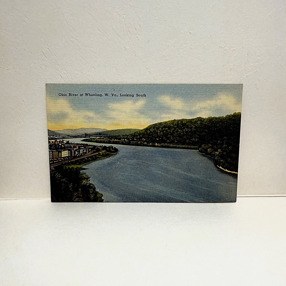 Genuine Vintage 1940s Ohio River Memorabilia Postcard